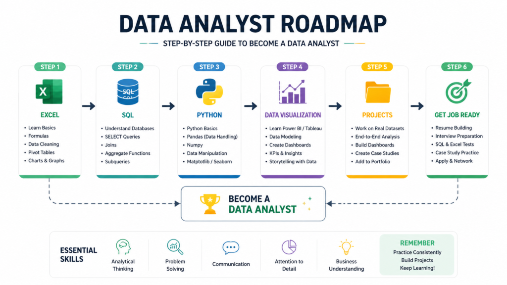how to become a data analyst after 12th,data analyst roadmap for beginners, data analyst course after 12th, skills required for data analyst, how to start career in data analysisExcel, SQL, Python for beginners, data analyst salary in India, beginner data analyst projects, career options after 12th